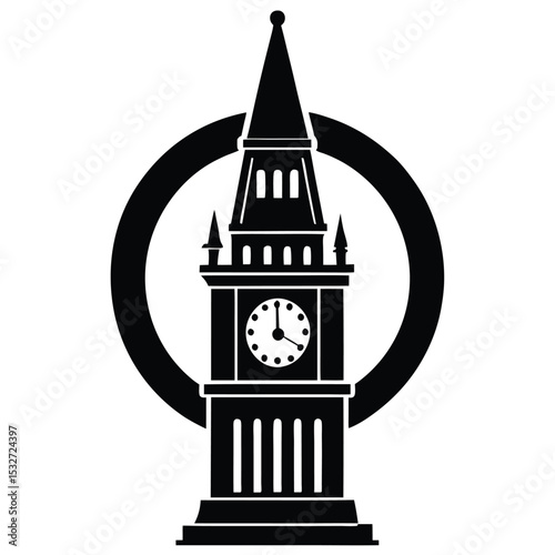 tower clock vector