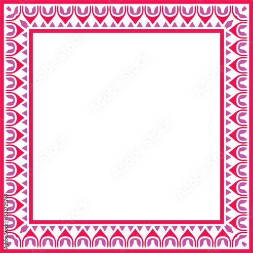 Classic Greek colorful square ornament. Vector pattern, ancient Hellenic rectangle. European border.
