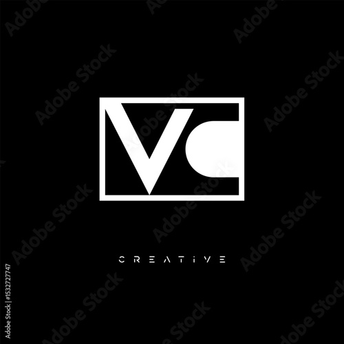 VC Negative Space Logo – Minimalist Black & White Monogram for Creative Branding, Fashion, Identity & Modern Logo Design	