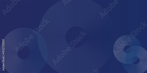 Dark blue abstract style vector background with bright and elegant glowing circle lines stacked together, 3D cover of business presentation banner or night party