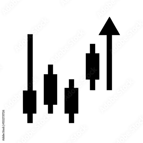 Candlestick chart representing financial growth. A visual depiction of rising value, perfect for financial reports.