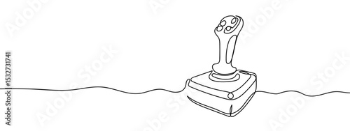 Continuous line, joystick, joystick controller, game console Vector lines, cut background, editable strokes.