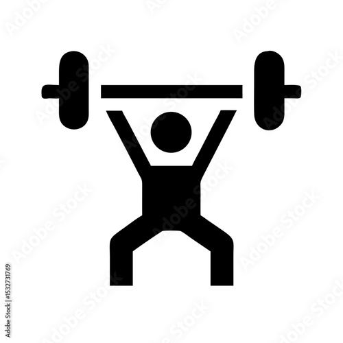 A weightlifter silhouette lifting a barbell overhead