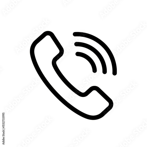 A phone receiver icon curved with detail, communication-focused symbol, isolated for easy integration