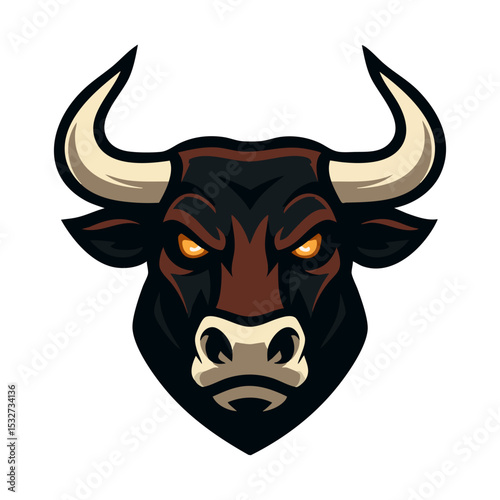 bull skull isolated on white