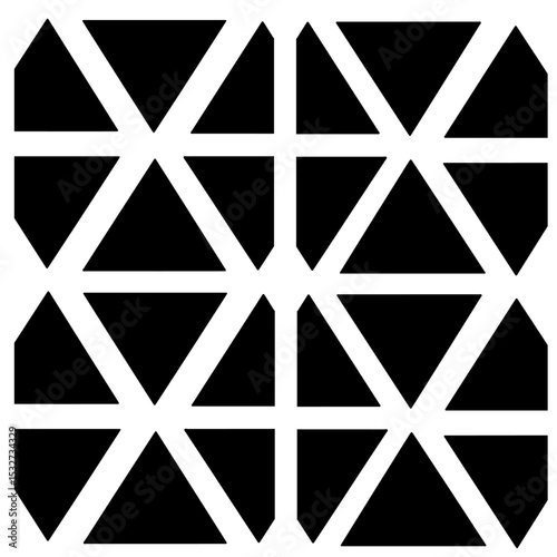 Black and white geometric triangle pattern, vector illustration.