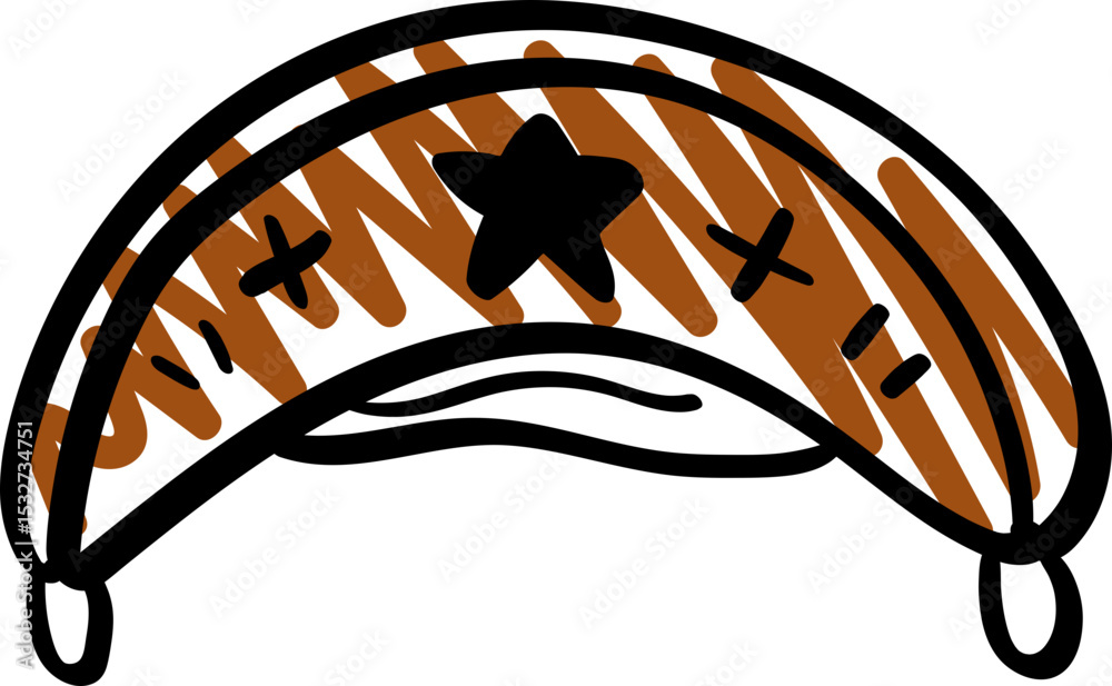 Elemento estilo doodle and Scribble chapéu do nordeste