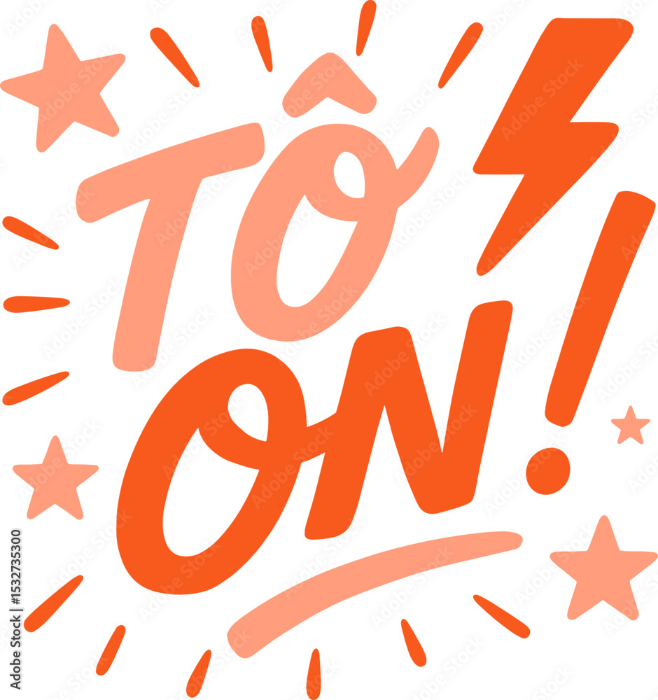 Letras decorativas frase tô on