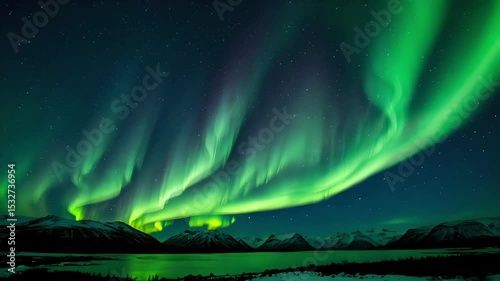 aurora borealis in the mountains