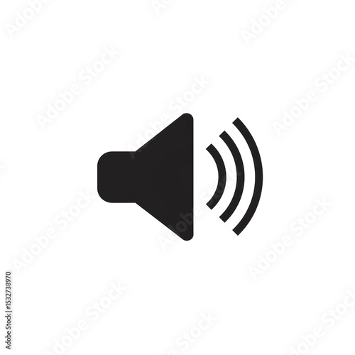 A speaker icon with sound waves   volume audio related, minimal and sharp.
