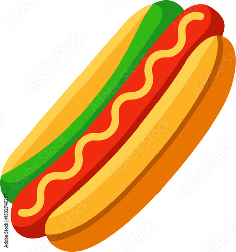 Delicious Hot Dog with Mustard and Pickles A Classic American Food