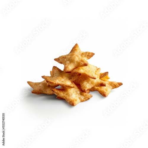 Delicious Star-Shaped Crackers, Crispy Baked Snacks, Golden Brown Texture