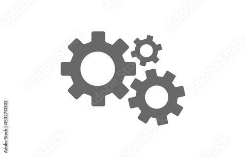 Black settings icon. Cogwheel symbol. Gear wheel vector linear icon for use in any purpose. Gear set. Black gear wheel icons on white background - stock vector.