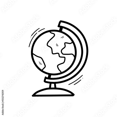 Hand Drawn Globe Illustration. Doodle Vector. Isolated on White Background - EPS 10 Vector
