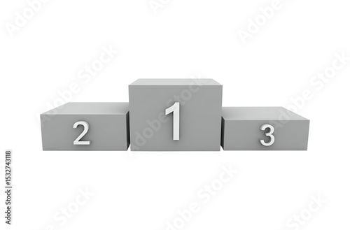 Glossy white round podium