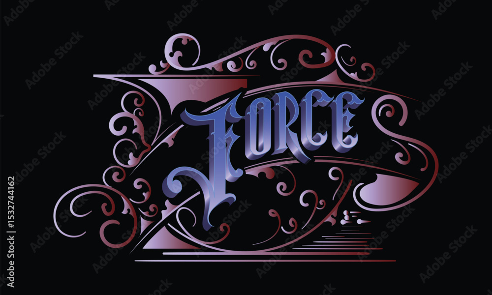 FORCE lettering custom style design