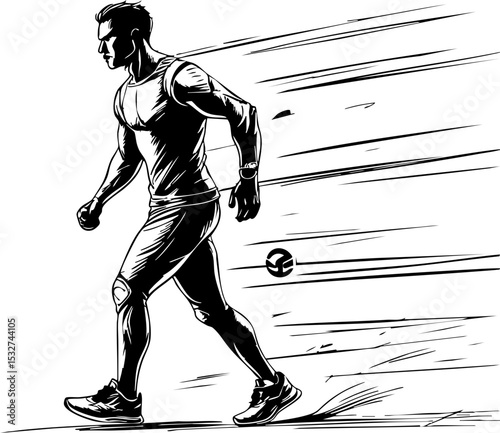 Athlete sprinting forward outdoor track dynamic movement side view focus on speed and determination