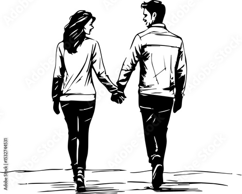 Romantic stroll between lovers city park serene atmosphere side view connection and togetherness