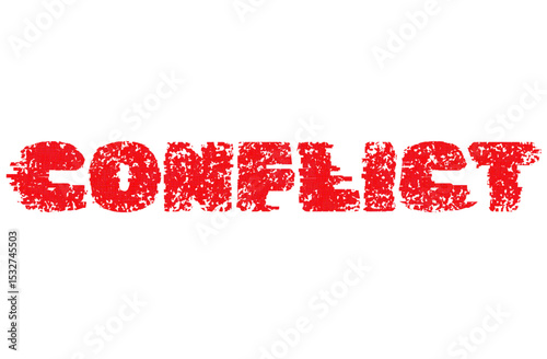 Word text Conflict. Background. Banner.