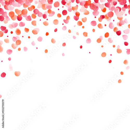 Elegant Scattered Rose Petal Divider in Soft Pink and Coral – Delicate Dotted Line Vector on Transparent Background for Feminine Branding, Romantic Cards, and Wedding Design Projects