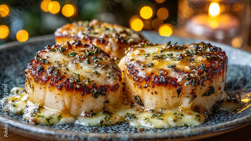 Grilled Scallops with Cheese Glaze
