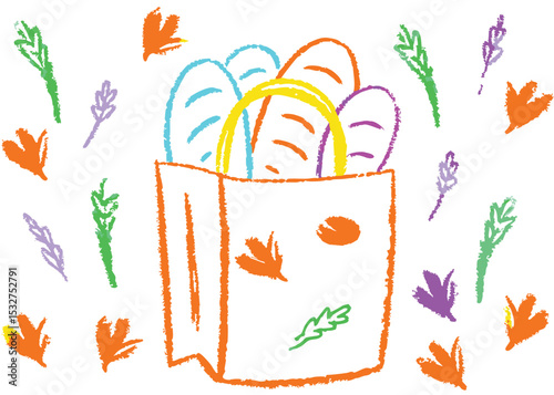 Flower and fruit vector set for natural food card design
