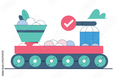 PA soft, pill-shaped conveyor belt processing tasks, approvals, and checkmarks