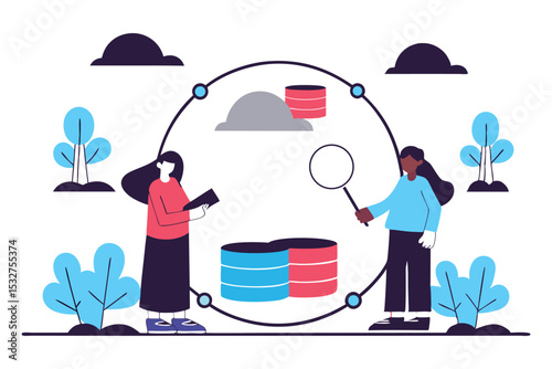 Floating lily pads and ponds representing datasets, platforms, and streams
