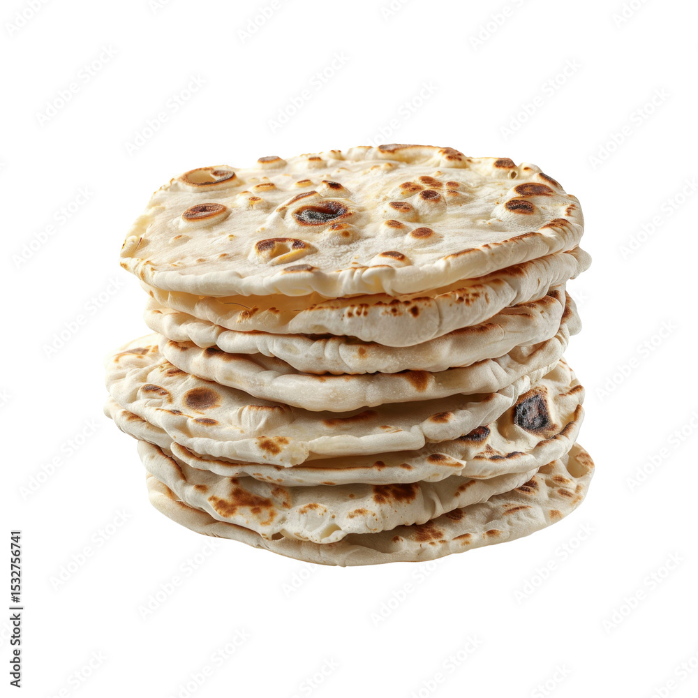 Stack of Homemade Flatbreads, Ready to Serve Stack of Homemade Flatbreads, Ready to Serve
