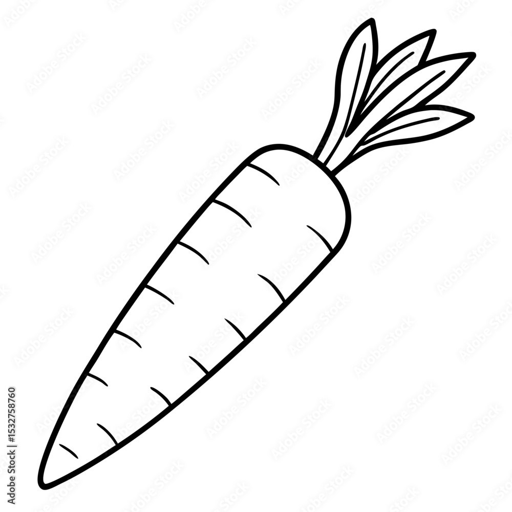 Obraz premium Carrot line art vector