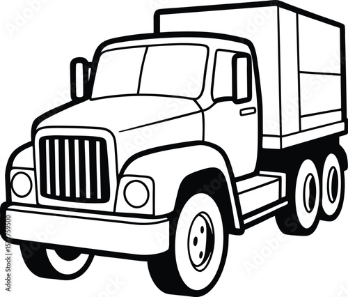 Vector illustration of a cargo truck isolated on white background