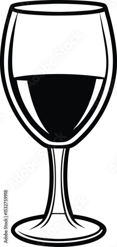 Wine glass with red wine isolated on white background for celebration and party toast
