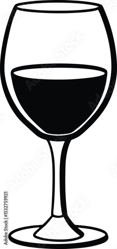 Glass of wine glass of champagne martini glass with ice vector illustration celebration party beverage alcohol drink isolated on white background
