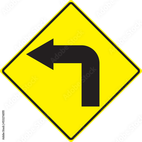 Left Turn Ahead Sign