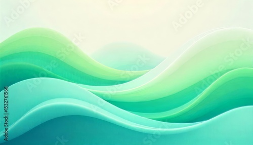Ethereal Waves of Serenity: A mesmerizing abstract composition of flowing, gradient-colored waves, evoking a sense of tranquility and fluidity. Capturing the beauty of organic forms.