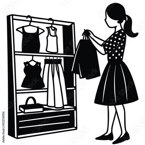 Woman Shopping for Clothes Retail Therapy