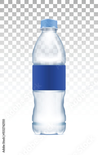 realistic plastic bottle of water