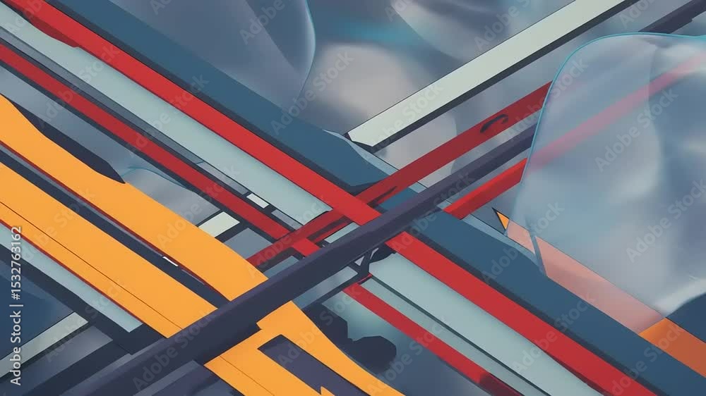 Abstract geometric lines intersecting over a soft background