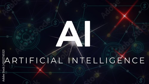 Artificial Intelligence - dramatic opening text. AI/Artificial Intelligence - techno background.