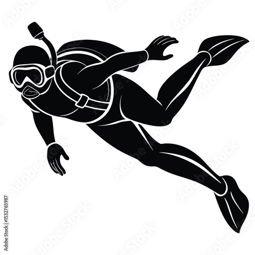 Scuba Diving Silhouette Underwater Adventure