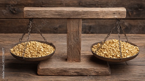 Antique Balance Scale with Gold Nuggets