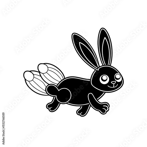Bunny Chasing Fluttering Butterflies Drawing