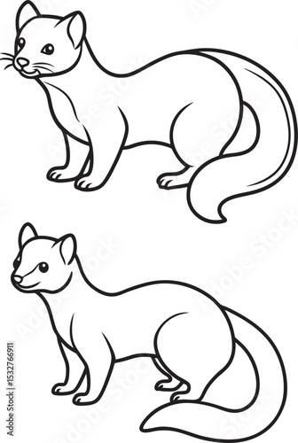  Pine marten outline icon vector file 
