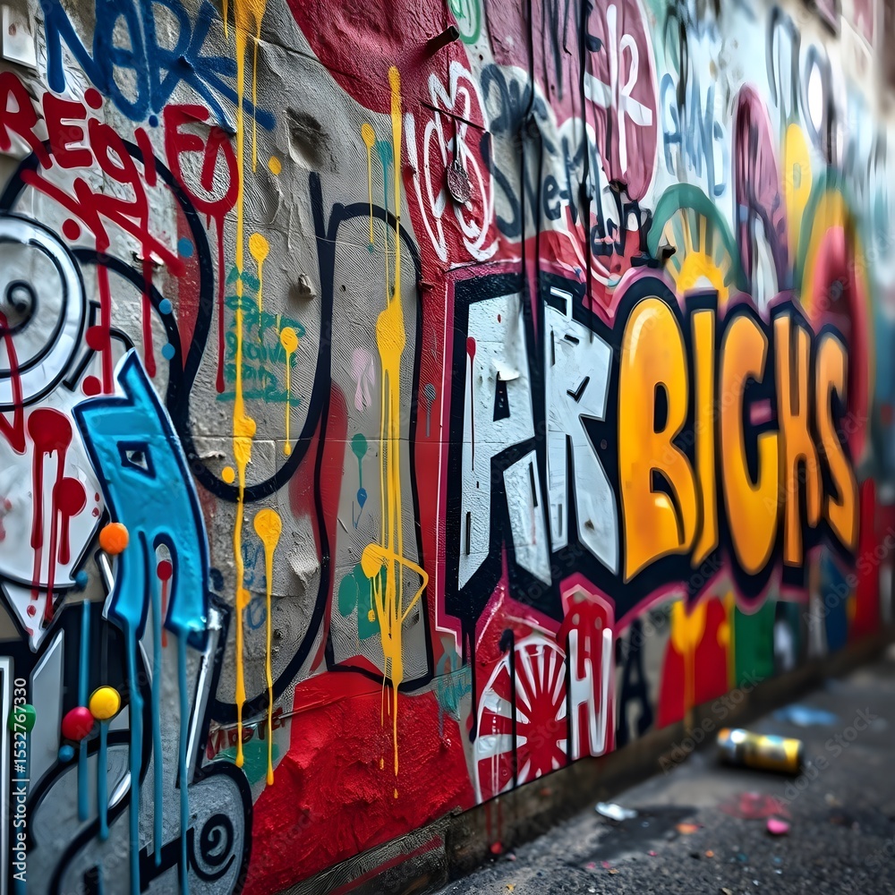 Naklejka premium 그래피티 벽면graffiti wall