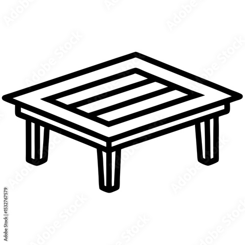 wooden table isolated on white