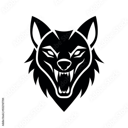 Wolf logo vector illustration .