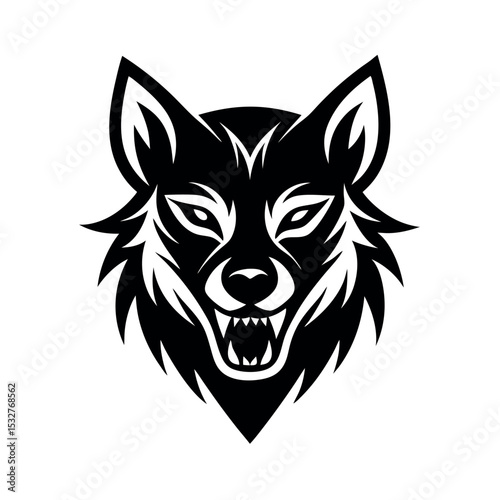 Wolf logo vector illustration .