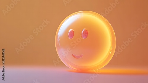 Smiley face encased in a glass ball symbolizing positive engagement and communication in digital interaction platforms