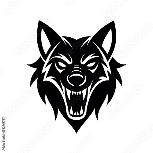 Wolf logo vector illustration .