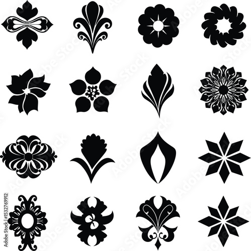 Exquisite vector illustrations of vintage-inspired brooches and floral motifs, perfect for elegant jewelry, fashion, and sophisticated design projects.